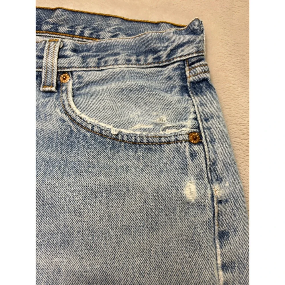 Vintage Levi's 501 Jeans Actual 32x29 Blue Denim Light Wash Distressed USA 90s